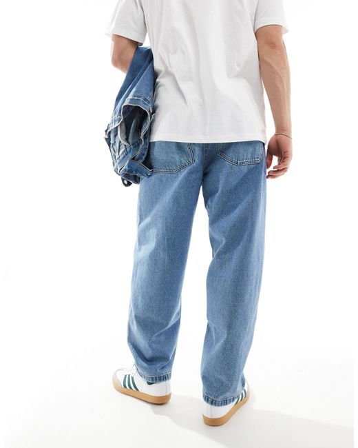 ASOS Blue Barrel Fit Jeans for men