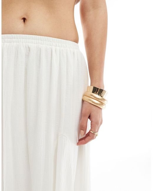 ASOS White Maxi Skirt With Godet Detail