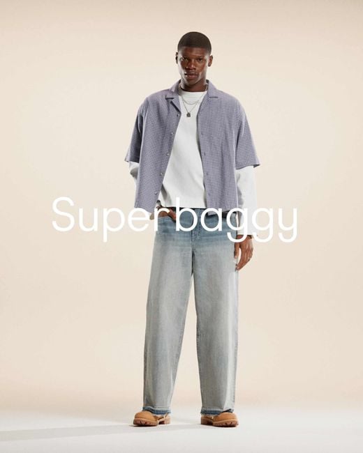 ASOS Men's Gray Super baggy Jeans With Purple Tint