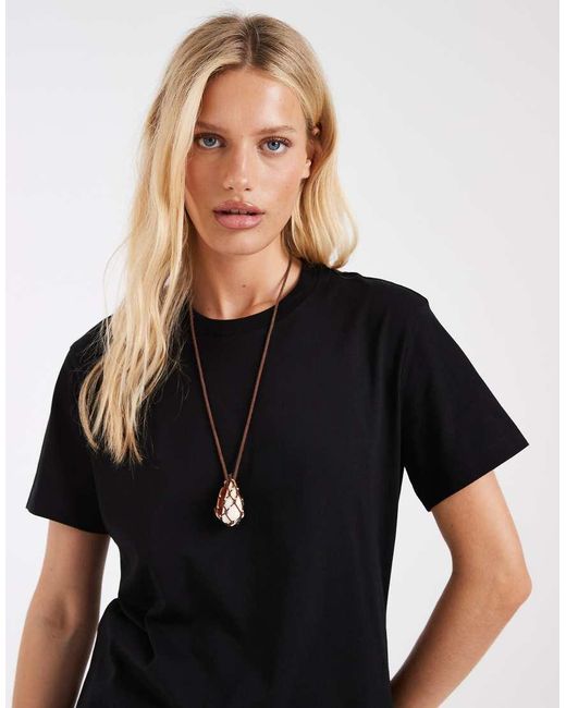 & Other Stories Black Relaxed Short Sleeved T-shirt