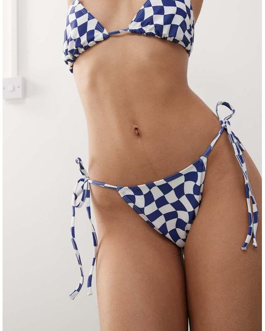 Collusion Blue Checkerboard Bikini Bottom