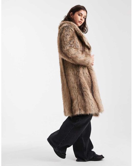 New Look Brown Faux Fur Coat
