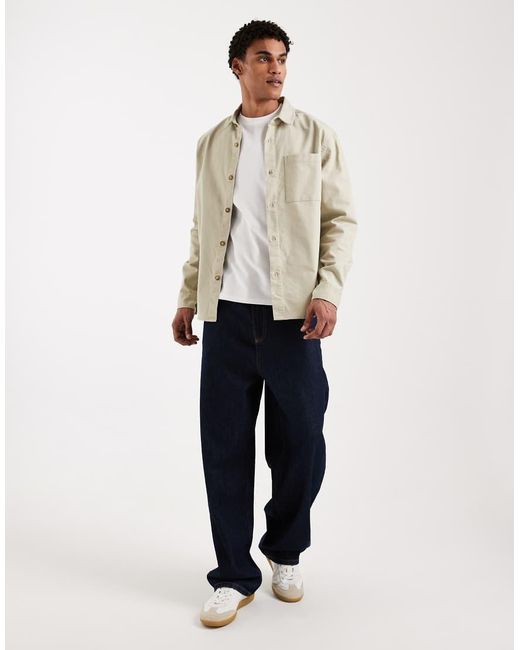New Look Natural Oversized Overshirt for men