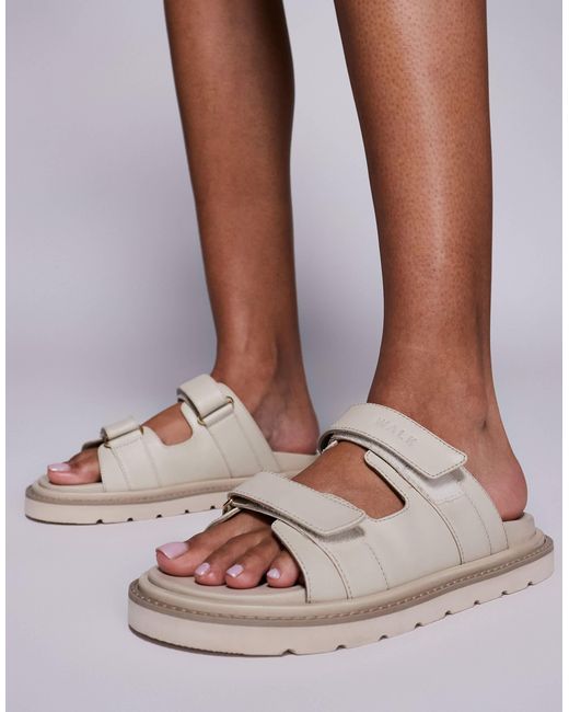Walk London Brown Budapest Velcro Mules