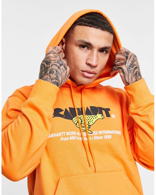 Carhartt WIP Runner Hoodie in Orange for Men | Lyst