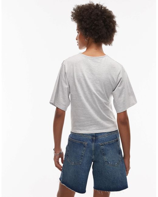 ASOS Blue T-shirt With Ruched Asymmetric Hem
