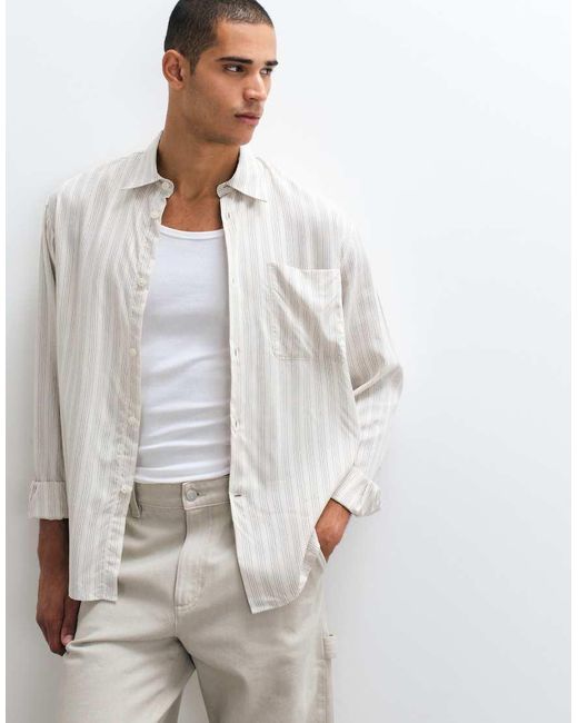 SELECTED White Poplin Long Sleeve Shirt for men