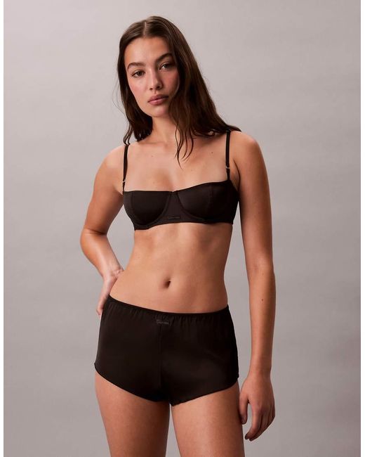 Calvin Klein Black Sexy Satin Balconette Bra