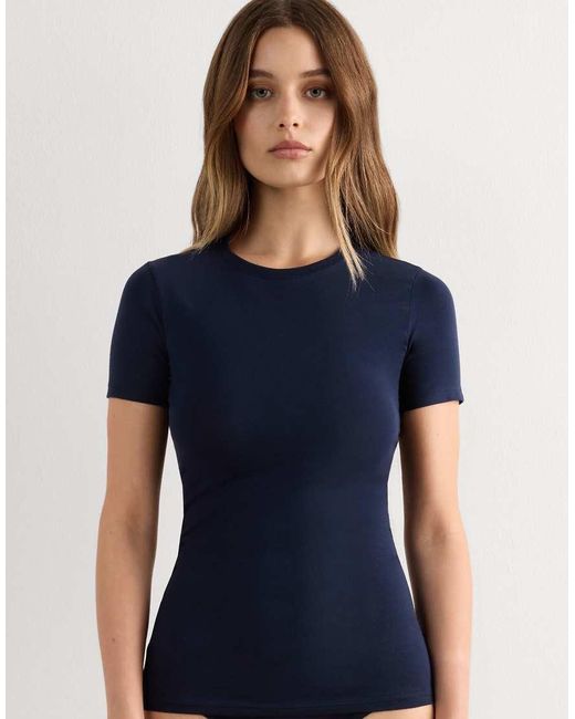 Intimissimi Blue Short-Sleeved Stretch Top