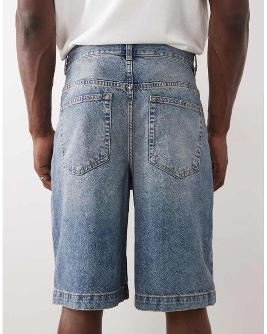 ASOS Blue Mid Length Jorts for men