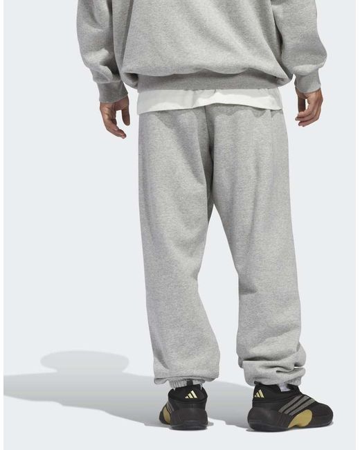 Adidas Originals Gray Adidas Basketball Fleece Joggers (Gender Neutral)