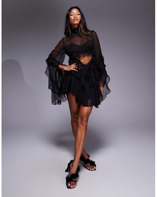 Bardot Women's Black Anyssa Ruffle Mini Dress