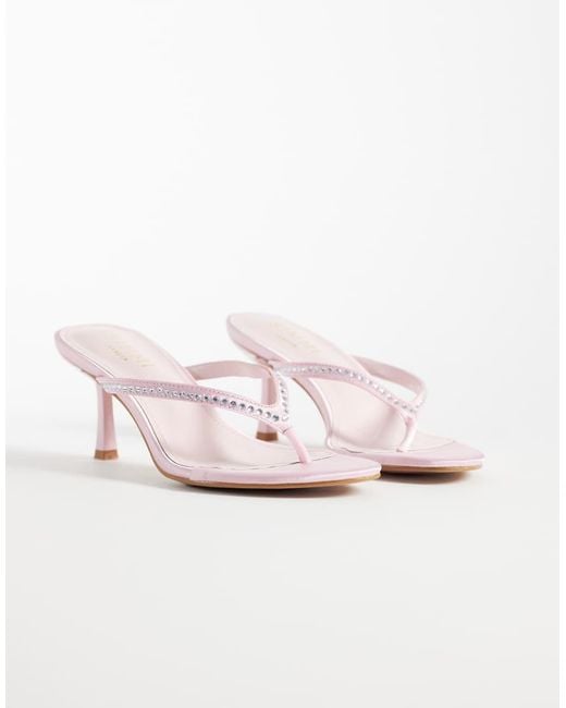 SIMMI White Simmi London Iris Heeled Toe Post Sandals