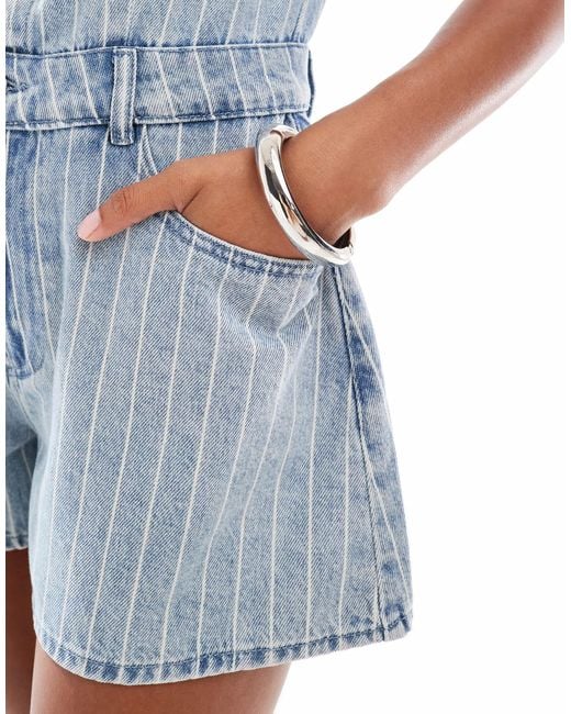 ASOS Blue Denim A Line Playsuit