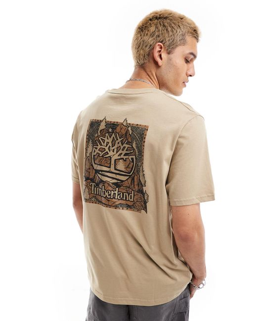 Camiseta extragrande con estampado en la espalda Timberland de hombre de color Natural