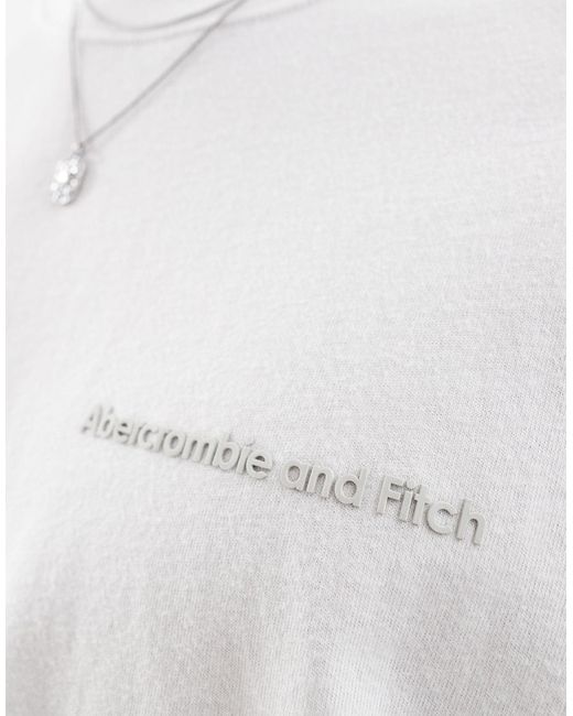 T-shirt oversize premium bianca vintage con logo di Abercrombie & Fitch in White da Uomo