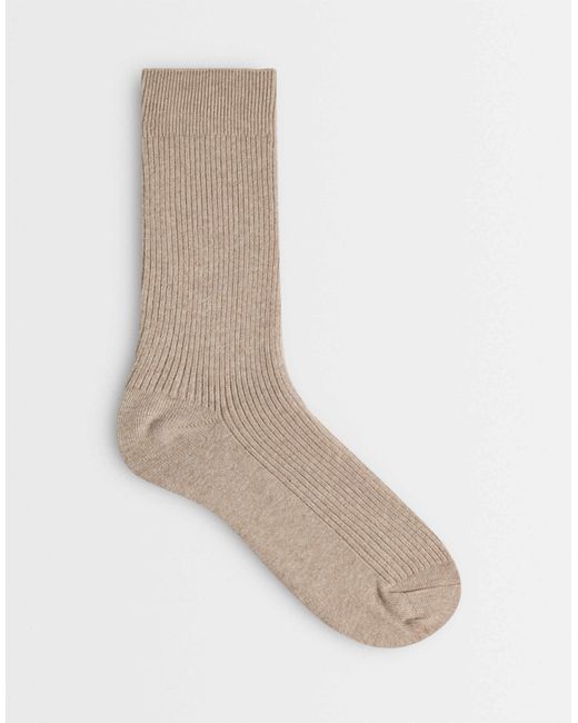 Chaussettes côtelées ras SELECTED pour homme en coloris White