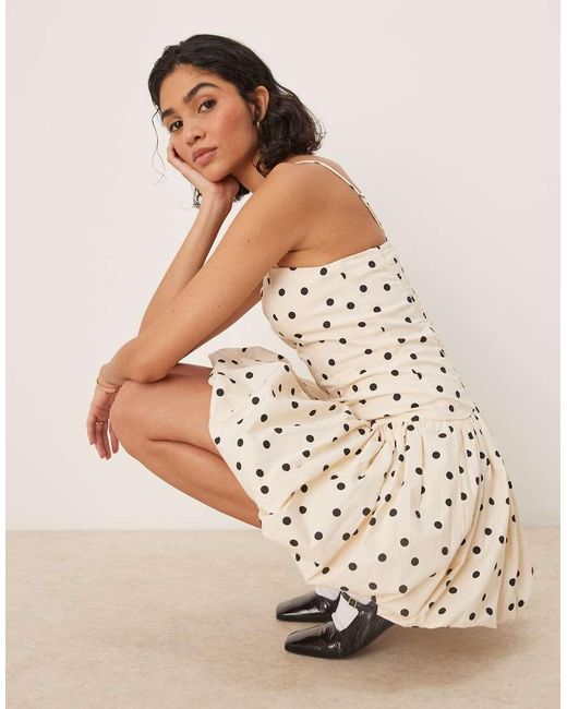 Abercrombie & Fitch Strapless Mini-Jurk Met Pofrok in het Natural