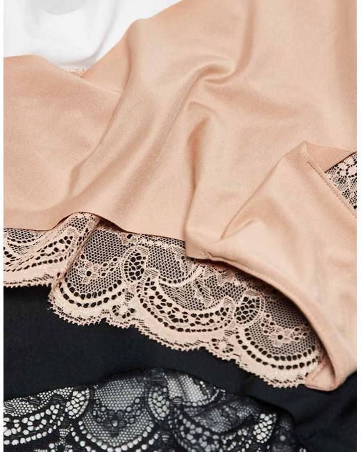 ASOS Set Van 3 Braziliaanse Slips Zonder Zichtbare Naden Met Kant in het Gray