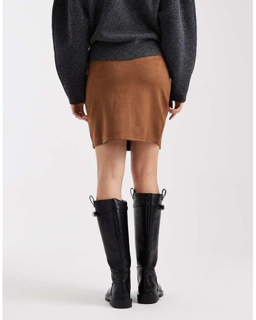 Vero Moda Black Stretch Faux Suede Mini Skirt