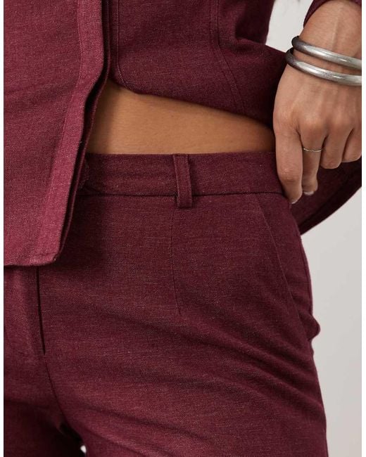 Kaiia Exclusive Tailored Stretch Woven Wide Leg Turn Up Detail Pants