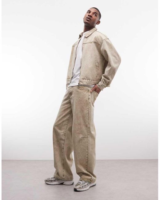 Liquor N Poker Natural Relaxed Baggy Jeans Co-Ord for men