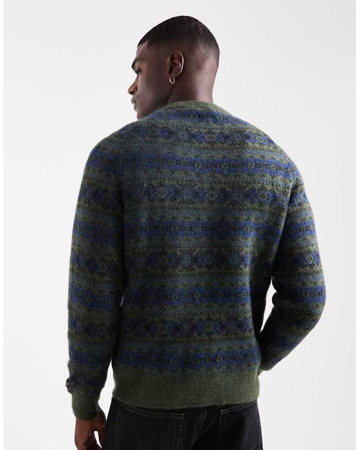 Levi's Gray Presidio Raglan Fairisle Knit Jumper for men