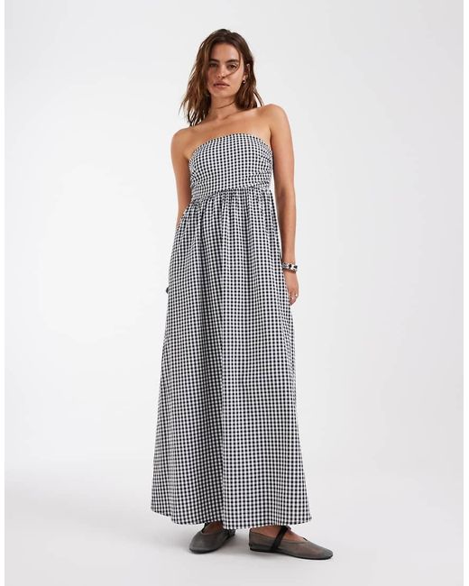 Vero Moda White Bandeau Full Skirted Midi Dress