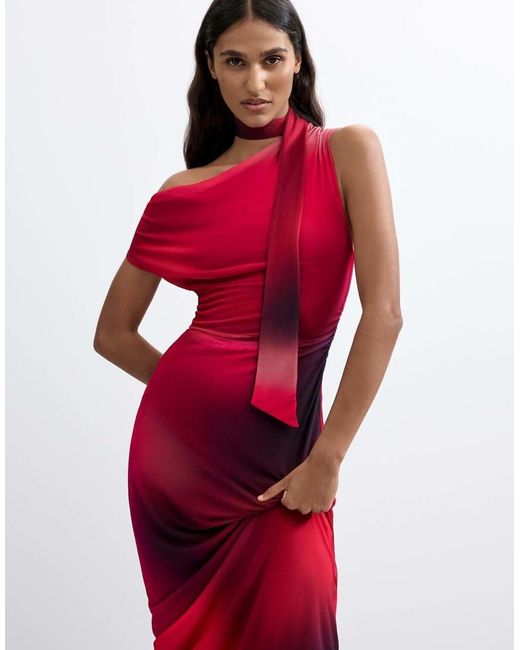 Desigual Red Asymmetric Draped Dress
