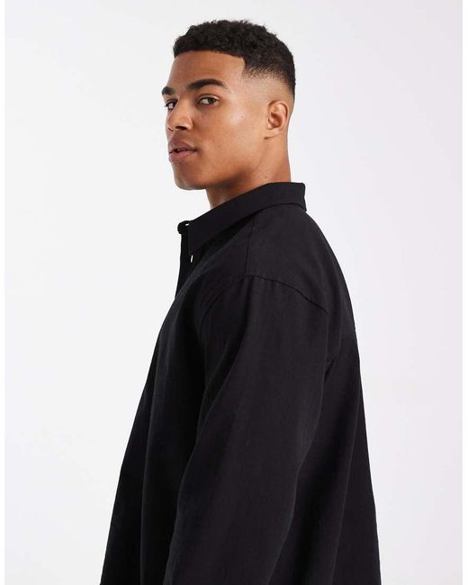 Camicia Vestibilità Comoda Nera di ASOS in Blue da Uomo