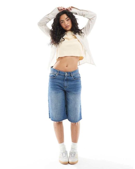 Monki Gekrompen T-Shirt in het White