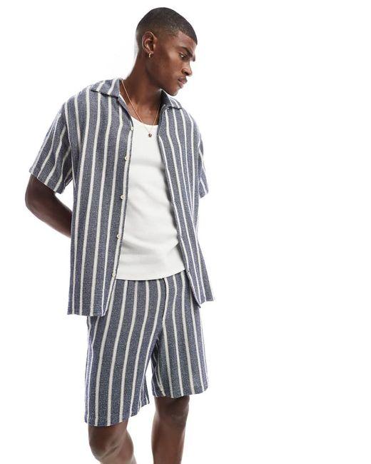 Jack & Jones Gestreept Overhemd Met Reverskraag in het White voor heren