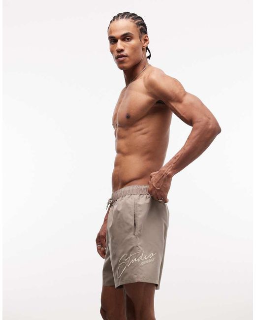 ASOS Natural Swim Shorts for men