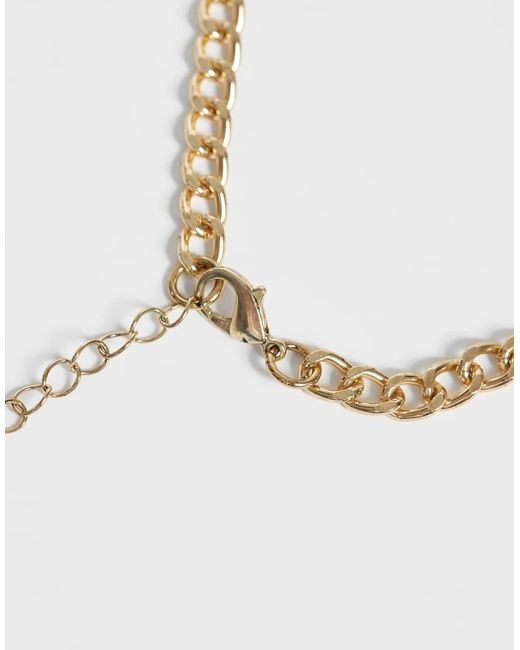 Reclaimed Vintage Metallic Layered Petal Necklace