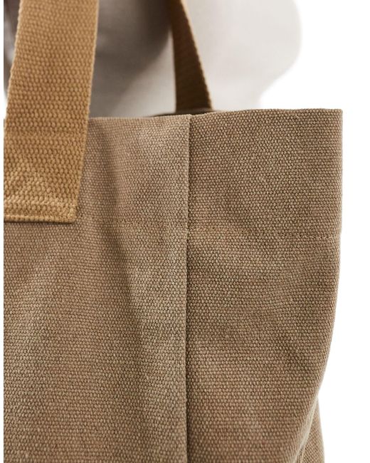 ASOS 4505 Brown Studio Washed Cotton Tote Bag