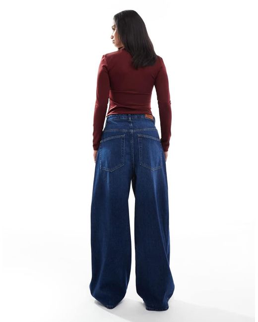 Only Petite Blue Paulina High Waist Baggy Jeans