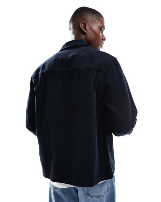 ASOS Blue Cotton Overshirt for men