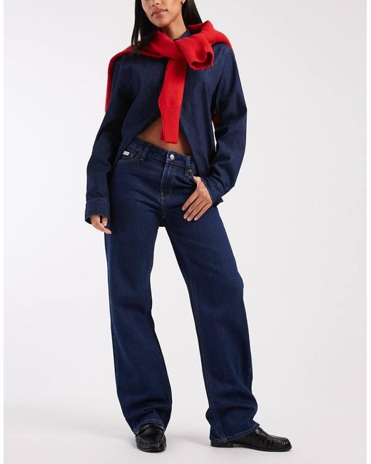 Calvin Klein Blue Signature 90S Straight Jeans