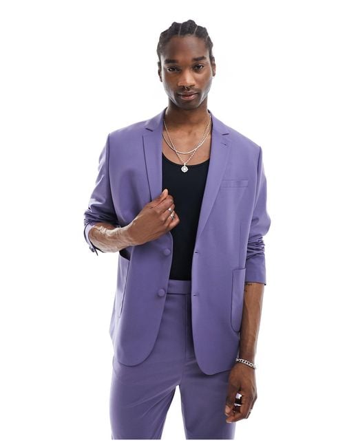 ASOS Purple Oversized Suit Jacket for men