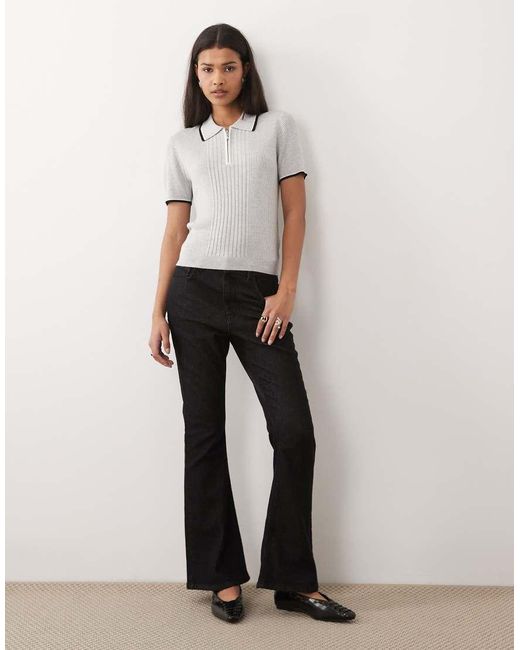 Wrangler White Quarter Zip Polo
