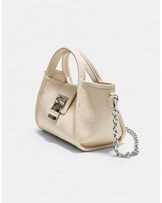 Stradivarius White Mini Padlock Crossbody Bag