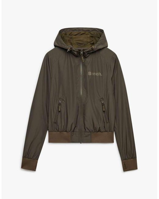 Bench x Superdry & Co Brown Hooded Shell Bomber Jacket