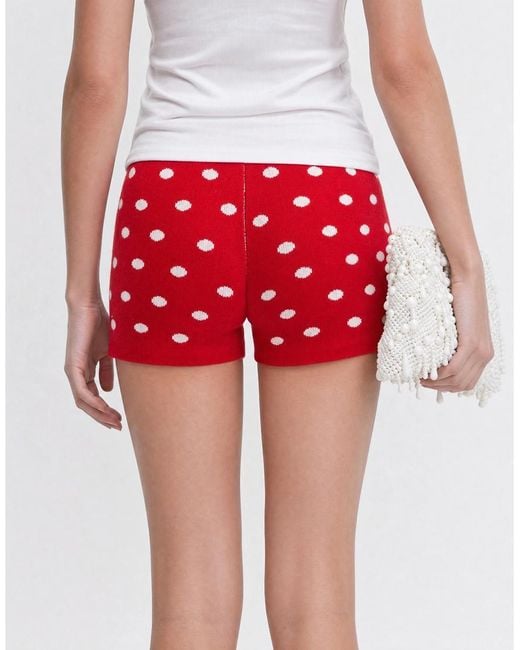 ASOS Red Knitted Micro Short Co-ord