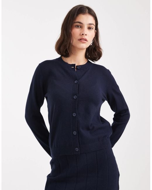 Object Blue Fine Gauge Cardigan Co-ord