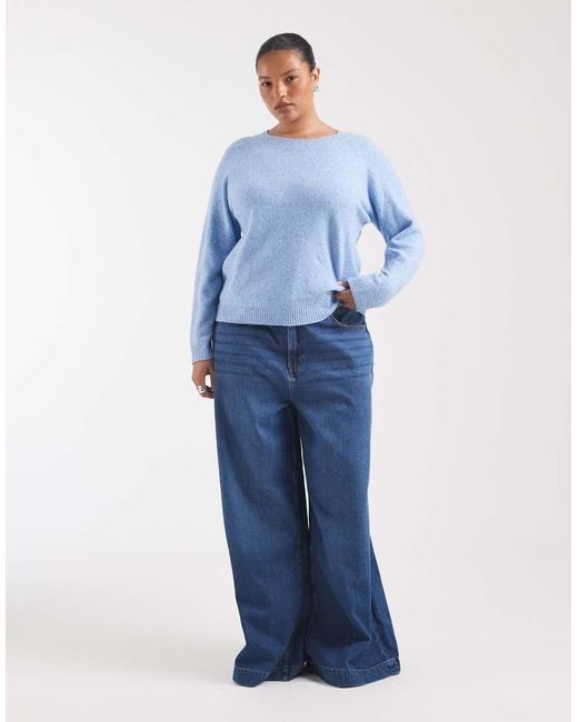 Vero Moda Blue Soft Round Neck Knitted Jumper