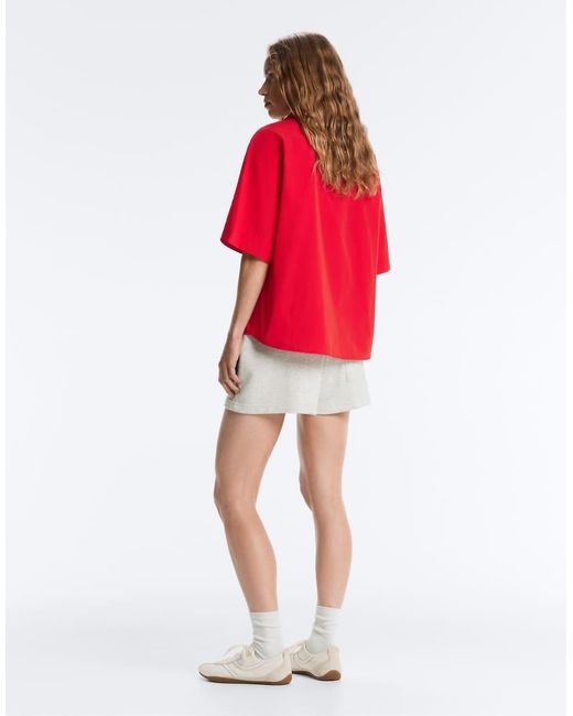 Oysho Red 100% Cotton Polo Shirt