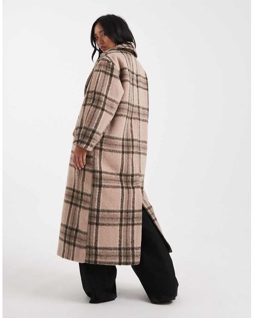 ASOS Natural Asos Design Petite Brushed Formal Chuck On Coat