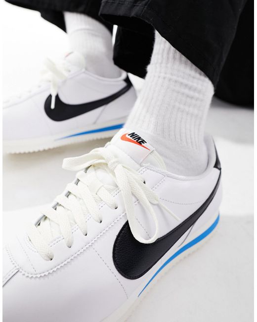 Cortez - sneakers bianche, nere e blu da Uomo di Nike in Nero | Lyst