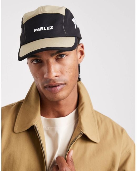 Parlez – kappe mit 5 bahnen, logo und farbblockdesign in Brown für Herren
