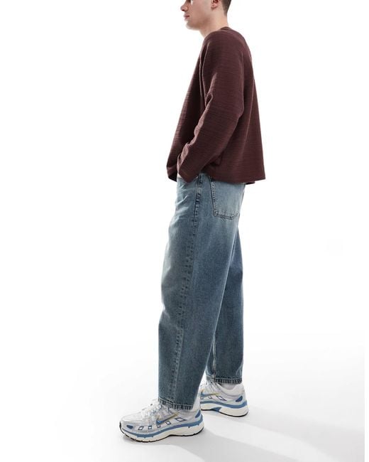 ASOS Blue Barrel Fit Jeans for men